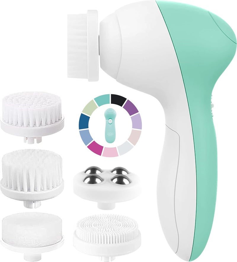 VISOFO Facial Cleansing Brush | Face Scrubber Exfoliator Skin Care Beauty Products Powered Electric Wash Exfoliating Skincare Women Spin Cleanser Tools Cleaning Scrub Washer Self Care (Opal) - Image 1
